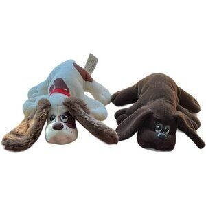 Vintage 1986 & 2022 PP Pound Puppies Brown White Litter of Two